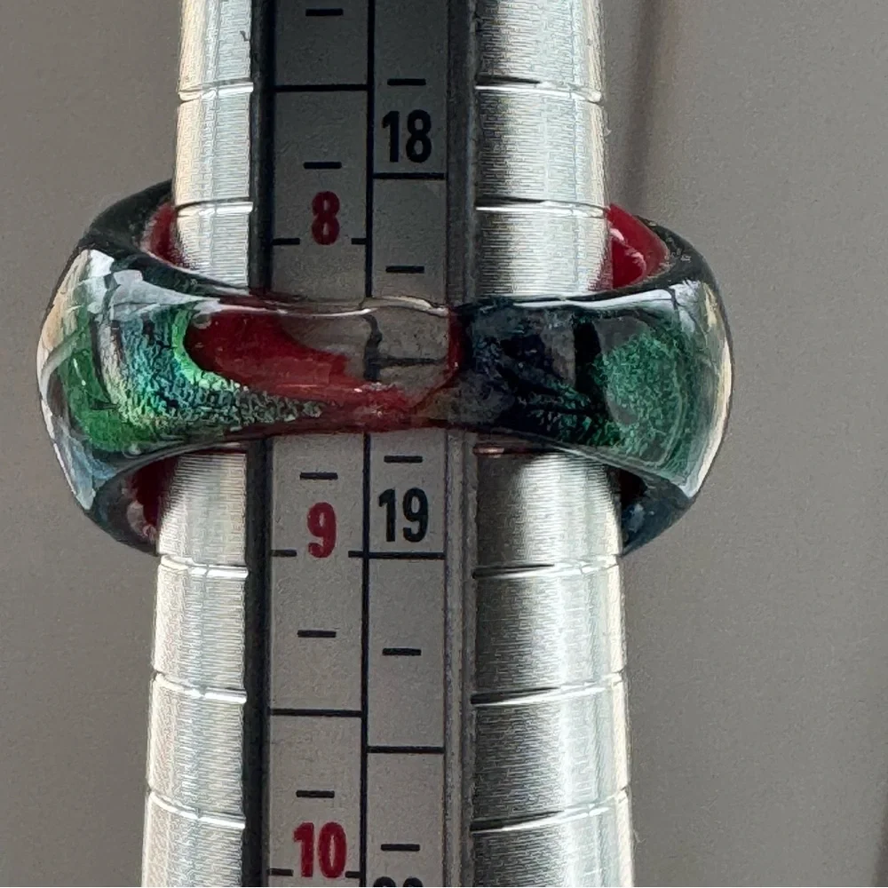 Colorful Glass Murano like Ring size 8